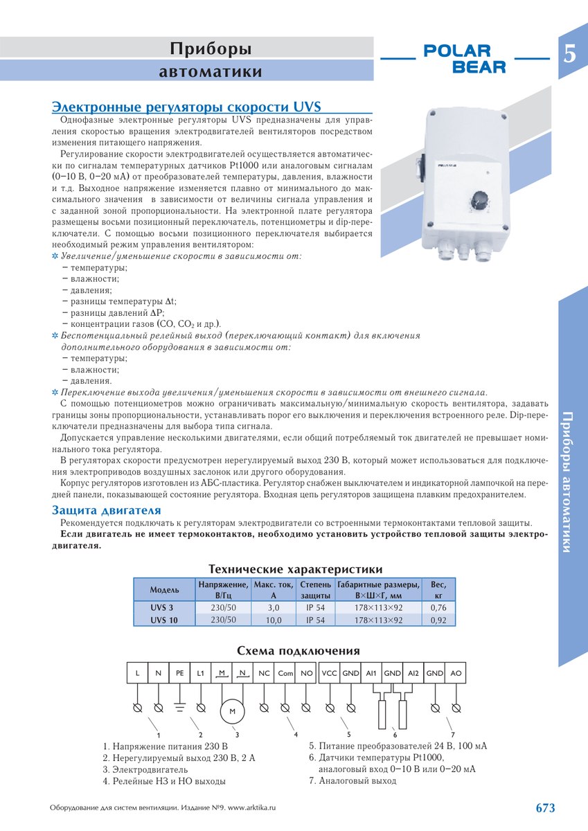 Электронные регуляторы скорости UVS