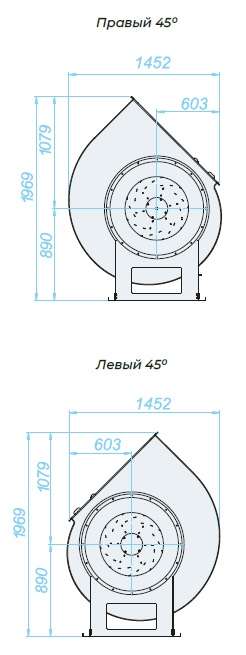Аэродинамические характеристики, габаритно-присоединительные размеры — Вентилятор радиальный SVR 9 DU